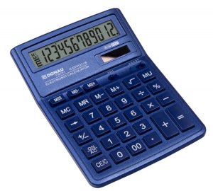 Kalkulator biurowy DONAU TECH, 12-cyfr. wyświetlacz, wym. 190x143x40 mm, granatowy 5