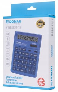 Kalkulator biurowy DONAU TECH, 12-cyfr. wyświetlacz, wym. 190x143x40 mm, granatowy 6