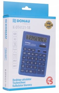 Kalkulator biurowy DONAU TECH, 12-cyfr. wyświetlacz, wym. 190x143x40 mm, granatowy 7
