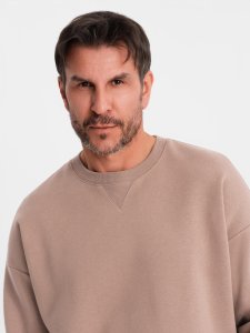 Klasyczna dresowa bluza unisex z okrągłym dekoltem  brązowa V16 OU-SNBC-0104 XL/XXL 2