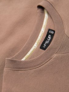 Klasyczna dresowa bluza unisex z okrągłym dekoltem  brązowa V16 OU-SNBC-0104 XL/XXL 6