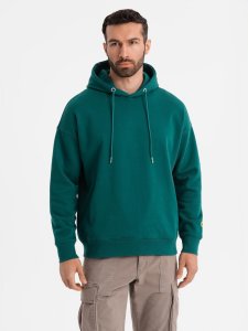 Dresowa bluza unisex z kieszeniami i kapturem  ciemnozielona V17 OU-SNBC-0105 XL/XXL 1
