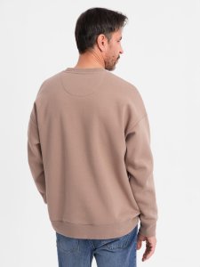 Klasyczna dresowa bluza unisex z okrągłym dekoltem  brązowa V16 OU-SNBC-0104 XS/S 5