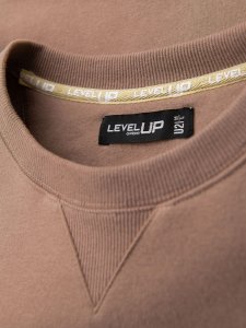 Klasyczna dresowa bluza unisex z okrągłym dekoltem  brązowa V16 OU-SNBC-0104 XS/S 7