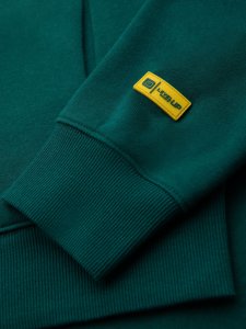 Dresowa bluza unisex z kieszeniami i kapturem  ciemnozielona V17 OU-SNBC-0105 M/L 12