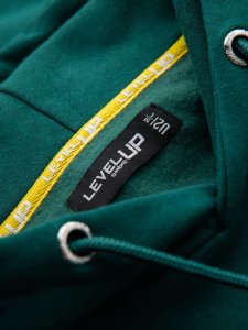 Dresowa bluza unisex z kieszeniami i kapturem  ciemnozielona V17 OU-SNBC-0105 M/L 6