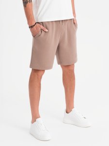 Dresowe szorty unisex ze ściągaczem w pasie  brązowe V16 OU-SRBC-0101 XL/XXL 1