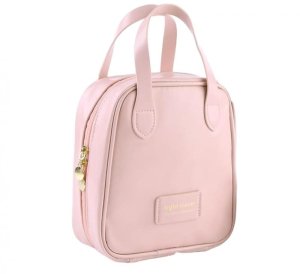 Aptel Kosmetyczka organizer na kosmetyki z rączką 17x7x19cm różowa KS128R 3