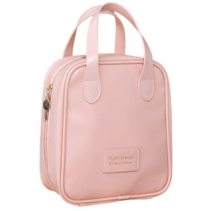 Aptel Kosmetyczka organizer na kosmetyki z rączką 17x7x19cm różowa KS128R 4