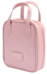 Aptel Kosmetyczka organizer na kosmetyki z rączką 17x7x19cm różowa KS128R 9