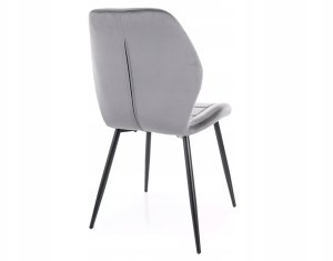 Krzesło tapicerowane JAKE VELVET szare 2