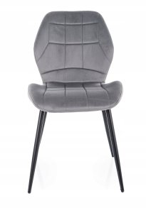Krzesło tapicerowane JAKE VELVET szare 5