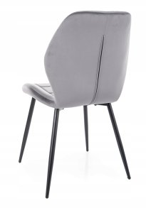 Krzesło tapicerowane JAKE VELVET szare 7