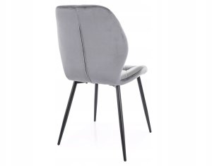 Krzesło tapicerowane RICK VELVET szare 2