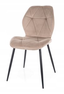 Krzesło tapicerowane RICK VELVET ciemno beżowe 6
