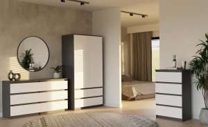 Topeshop Szafa Malwa SS-90 ANTRACYT BIEL 14