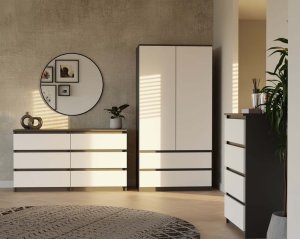Topeshop Szafa Malwa SS-90 ANTRACYT BIEL 16