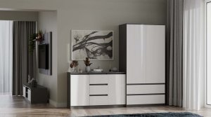 Topeshop Szafa Malwa SS-90 ANTRACYT BIEL 18