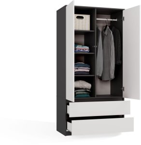 Topeshop Szafa Malwa SS-90 ANTRACYT BIEL 4