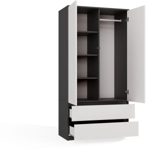 Topeshop Szafa Malwa SS-90 ANTRACYT BIEL 7