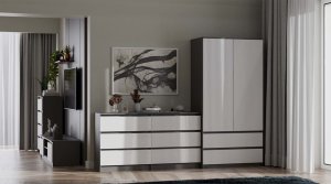 Topeshop Szafa Malwa SS-90 ANTRACYT BIEL 8