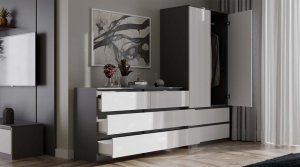 Topeshop Szafa Malwa SS-90 ANTRACYT BIEL 9