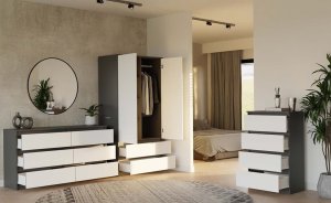Topeshop Szafa Malwa SS-90 ANTRACYT BIEL 10