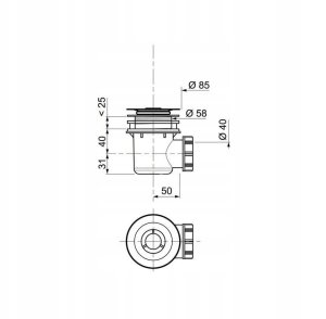 Syfon wirquin Wirquin syfon brodzikowy Tourbillon fi 60 mm czyszczony od góry, chrom 34060007 7