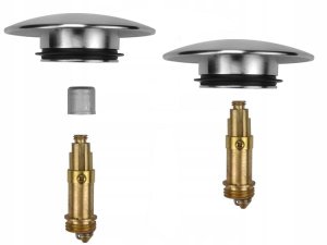 Instadrain korek 2 w 1 klik-klak/otwarty do umywalki z przelewem i bez przelewu, chrom 2848 4