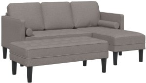 vidaXL Zestaw kanapowy 2-częściowy z poduszkami w kolorze taupe 2