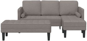 vidaXL Zestaw kanapowy 2-częściowy z poduszkami w kolorze taupe 4