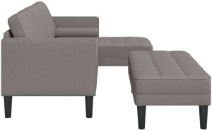 vidaXL Zestaw kanapowy 2-częściowy z poduszkami w kolorze taupe 7