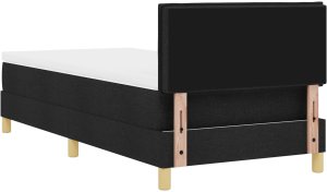 vidaXL Łóżko Kontynentalne z Materacem Czarne 90x200 cm Tkanina 10