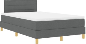 vidaXL Łóżko sprężynowe z materacem Ciemnoszare 120x200 cm Tkanina 3