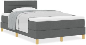 vidaXL Łóżko sprężynowe z materacem Ciemnoszare 120x200 cm Tkanina 4