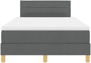 vidaXL Łóżko sprężynowe z materacem Ciemnoszare 120x200 cm Tkanina 8