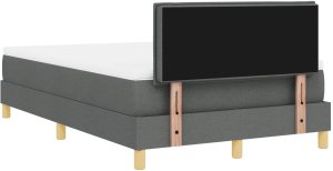 vidaXL Łóżko sprężynowe z materacem Ciemnoszare 120x200 cm Tkanina 10