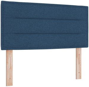 vidaXL łóżko ze stelażem z materacem Niebieskie 90x200 cm Tkanina 7