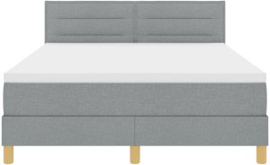 vidaXL Łóżko sprężynowe z materacem Jasnoszare 140x200 cm Tkanina 8