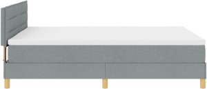 vidaXL Łóżko sprężynowe z materacem Jasnoszare 140x200 cm Tkanina 9