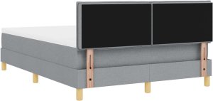 vidaXL Łóżko sprężynowe z materacem Jasnoszare 140x200 cm Tkanina 10