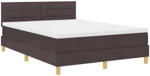 vidaXL Łóżko z box spring z materacem ciemnobrązowym 140x200 cm Tkanina 3