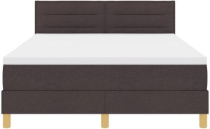 vidaXL Łóżko z box spring z materacem ciemnobrązowym 140x200 cm Tkanina 8