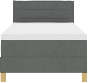vidaXL Łóżko Box Spring z materacem ciemnoszarym 90x200 cm tkanina 8