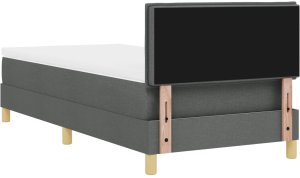 vidaXL Łóżko Box Spring z materacem ciemnoszarym 90x200 cm tkanina 10