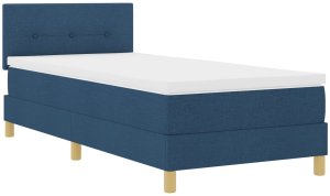 vidaXL Łóżko typu box spring z materacem Niebieskie 90x200 cm Materiał 3