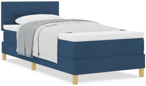 vidaXL Łóżko typu box spring z materacem Niebieskie 90x200 cm Materiał 4