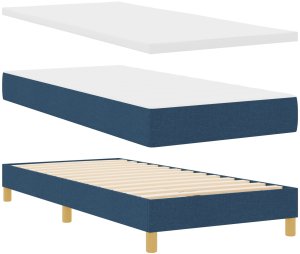 vidaXL Łóżko typu box spring z materacem Niebieskie 90x200 cm Materiał 6