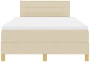vidaXL Łóżko Box Spring z materacem kremowym 120x200 cm tkanina 8