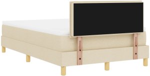 vidaXL Łóżko Box Spring z materacem kremowym 120x200 cm tkanina 10